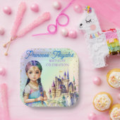 Magical Pastel Princess Fantasy Rainbow Castle Pappteller (Party)