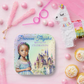 Magical Pastel Princess Fantasy Rainbow Castle Pappteller (Party)