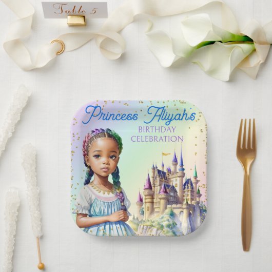 Magical Pastel Princess Fantasy Rainbow Castle Pappteller (Hochzeit)