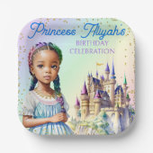 Magical Pastel Princess Fantasy Rainbow Castle Pappteller (Vorderseite)