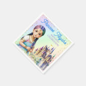 Magical Pastel Princess Fantasy Rainbow Castle Serviette (Ecke)