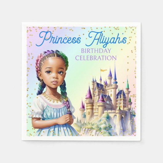 Magical Pastel Princess Fantasy Rainbow Castle Serviette (Vorderseite)