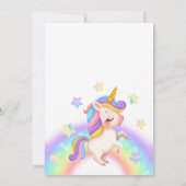 Magical Pastel Rainbow Stars Unicorn Birthday  Einladung (Rückseite)