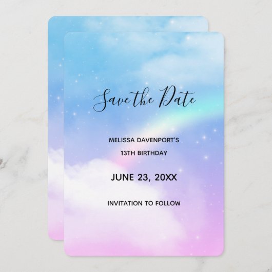 Magical Pastel Save The Date (Vorne/Hinten)