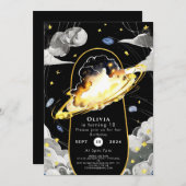 Magical Pastel Space Geburtstag Einladung (Vorne/Hinten)