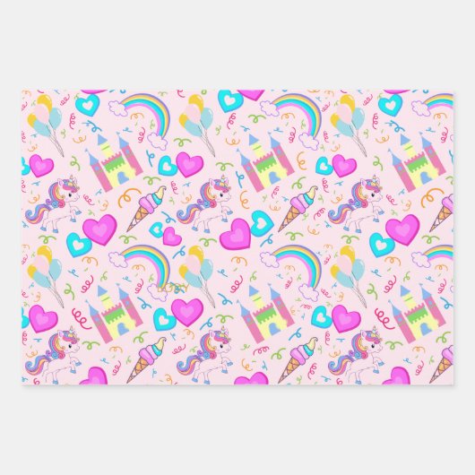 Magical Pastel Unicorn Geschenkpapier Set (Vorderseite 2)