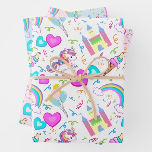 Magical Pastel Unicorn Geschenkpapier Set (Beispiel)
