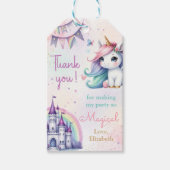 Magical Pastel Unicorn Rainbow Birthday Geschenkanhänger (Vorderseite)