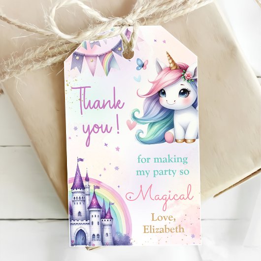 Magical Pastel Unicorn Rainbow Birthday Geschenkanhänger