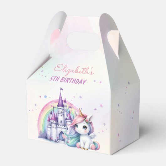 Magical Pastel Unicorn Rainbow Birthday Geschenkschachtel (Vorderseite)
