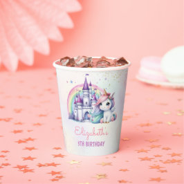 Magical Pastel Unicorn Rainbow Birthday Pappbecher