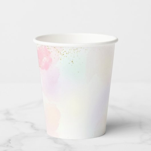 Magical Pastel Unicorn Rainbow Birthday Pappbecher (Rückseite)