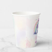 Magical Pastel Unicorn Rainbow Birthday Pappbecher (Rechts)