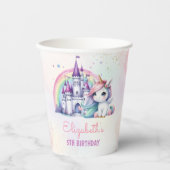 Magical Pastel Unicorn Rainbow Birthday Pappbecher (Vorderseite)
