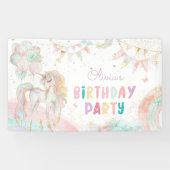 Magical Pastel Unicorn Rainbow Birthday Party Banner (Horizontal)