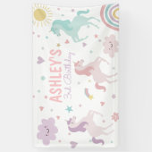 Magical Pastel Unicorn Rainbow Birthday Party Banner (Vertikal)