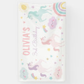 Magical Pastel Unicorn Rainbow Birthday Party Banner (Vertikal)