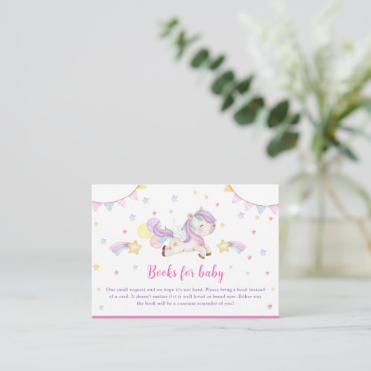 Magical Pastel Unicorn Rainbow Birthday Party Begleitkarte (Stehend Vorderseite)
