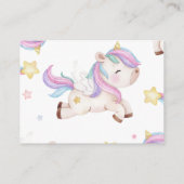 Magical Pastel Unicorn Rainbow Birthday Party Begleitkarte (Rückseite)