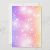 Magical Pastel Unicorn Rainbow Birthday Party Einladung (Rückseite)