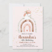 Magical Pastel Unicorn Rainbow Birthday Party Einladung (Vorderseite)
