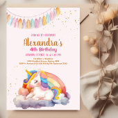 Magical Pastel Unicorn Rainbow Birthday Party Einladung