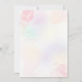 Magical Pastel Unicorn Rainbow Birthday Party Einladung (Rückseite)