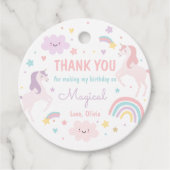 Magical Pastel Unicorn Rainbow Birthday Party Geschenkanhänger (Vorderseite)