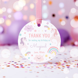 Magical Pastel Unicorn Rainbow Birthday Party Geschenkanhänger