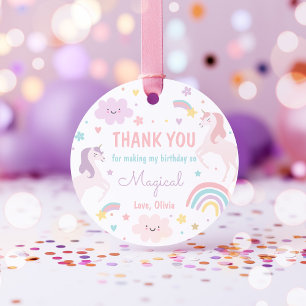 Magical Pastel Unicorn Rainbow Birthday Party Geschenkanhänger