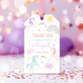 Magical Pastel Unicorn Rainbow Birthday Party Geschenkanhänger