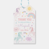 Magical Pastel Unicorn Rainbow Birthday Party Geschenkanhänger (Vorderseite)