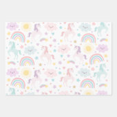 Magical Pastel Unicorn Rainbow Birthday Party Geschenkpapier Set (Vorderseite 3)