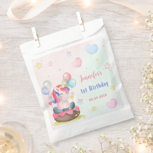 Magical Pastel Unicorn Rainbow Birthday Party Geschenktütchen (Ausgeschnitten)