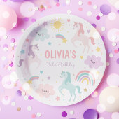 Magical Pastel Unicorn Rainbow Birthday Party Pappteller