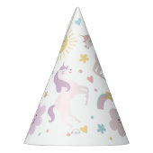 Magical Pastel Unicorn Rainbow Birthday Party Partyhütchen (Links)