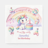 Magical Pastel Unicorn Rainbow Birthday Party Serviette (Vorderseite)