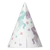 Magical Pastel Unicorn Rainbow Birthday Partyhütchen (Rückseite)