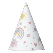 Magical Pastel Unicorn Rainbow Birthday Partyhütchen (Vorderseite)