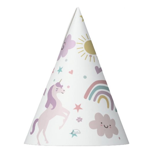 Magical Pastel Unicorn Rainbow Birthday Partyhütchen (Links)
