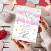Magical Pastel Unicorn Rainbow Party Birthday  Einladung