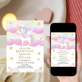 Magical Pastel Unicorn Rainbow Party Birthday  Einladung