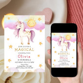 Magical Pastel Unicorn Rainbow Party Birthday  Einladung