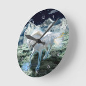 Magical Pegasus Fantasy Art Wall Clock Runde Wanduhr (Winkel)
