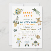 Magical Personalized Space Birthday Party Invite Einladung (Vorderseite)