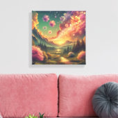 Magical Petal Sky Over Sunset Mountains Canvas Leinwanddruck (Insitu (Wohnzimmer))