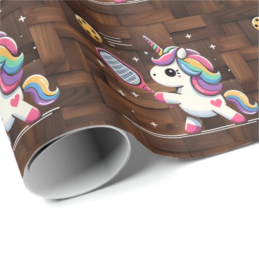 Magical Pickleball Unicorn - Funny Fantasy Player Geschenkpapier (Rolleneckpunkt)