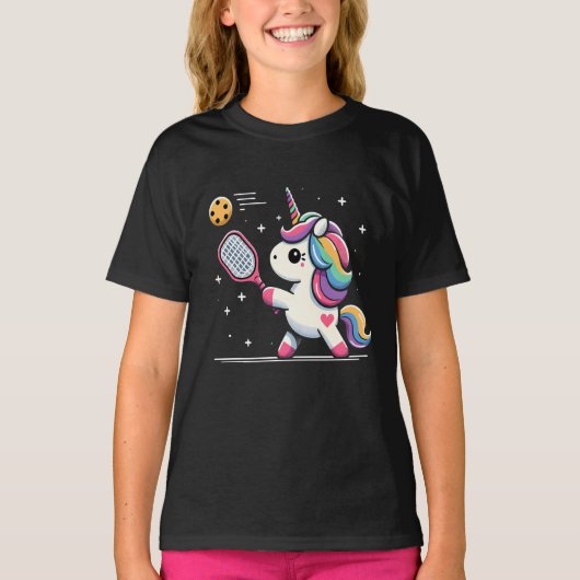 Magical Pickleball Unicorn - Funny Fantasy Player T-Shirt (Vorderseite)