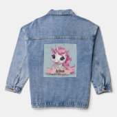 Magical Pink Baby Unicorn Stars Individuelle Name Jeansjacke (Rückseite)