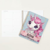 Magical Pink Baby Unicorn Stars Individuelle Name Planer (Anzeige)